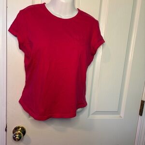 Express Red 100% Cotton Knit Pocket Crew Neck Short Sleeve T-Shirt M